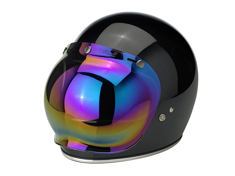Bubble Shield Visor - Rainbow Mirror. Fits Gringo Helmets & Most Helmets With 3 Studs Along The Top