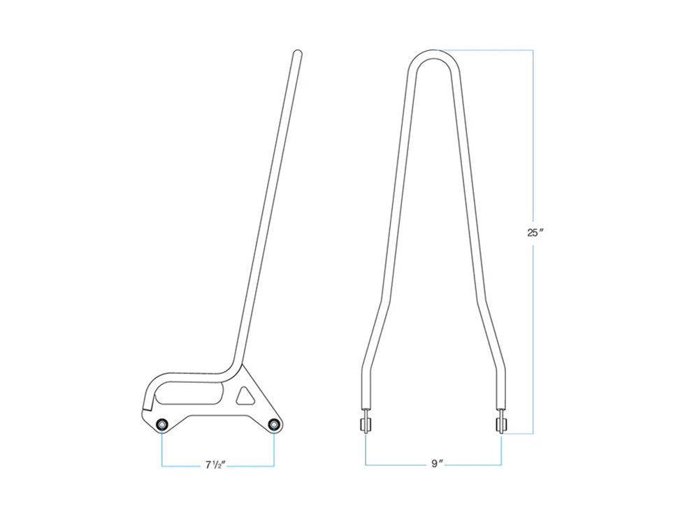 Sissy Bar Kit - Chrome. Fits Sportster 1996-2003