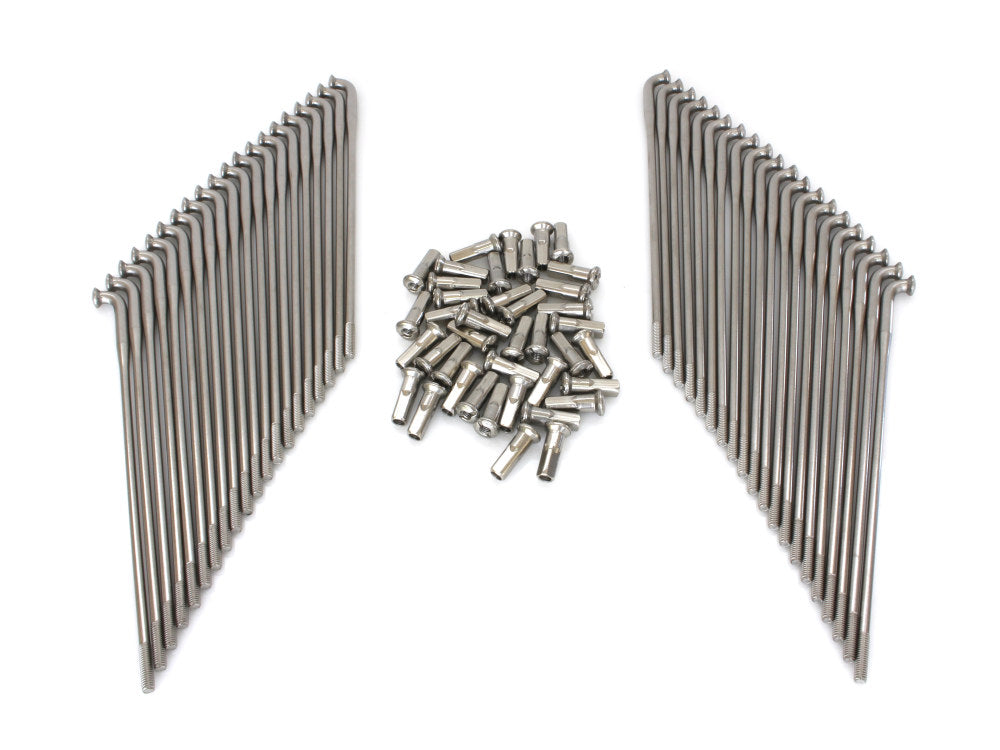 17in. Heavy Duty Spokes - Stainless Steel. Fits the Genuine H-D Smooth Profile Rim when used in conjunction with 1997up H-D style Rear Hub or H-D Style Wide Glide Front Hub.