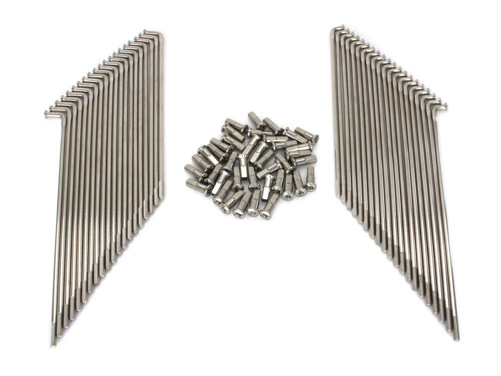 19in. Spokes - Stainless Steel. Fits the Genuine H-D Smooth Profile Rim when used in conjunction with 2006up OEM H-D Mid Glide Front End.
