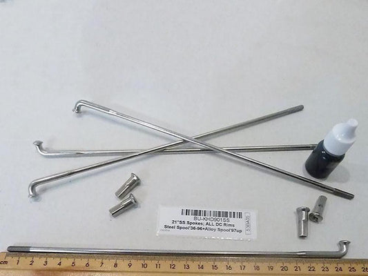 21in. Spokes - Stainless Steel. Fits Original Style H-D Drop Center Rims & Genuine H-D Smooth Profile Rims when used in conjunction with 1997up H-D style Wide Glide Front Hub.