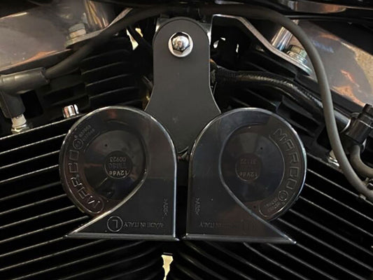 109db Electromagnetic Horn Kit - Black. Fits Touring 1992up, Big Twin 1992-2017 & Sportster 1992-2021