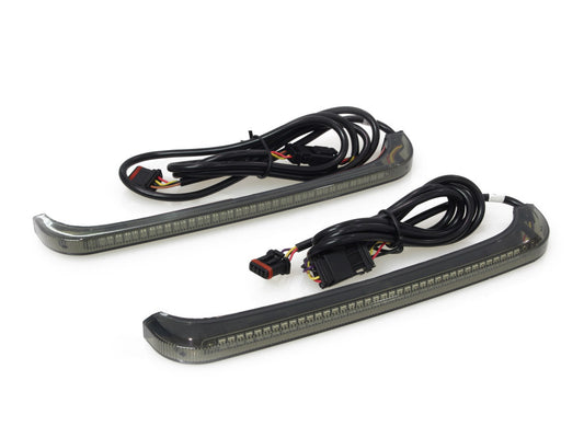 Sequential Low Profile Bagz Saddlebag Lights. Red Run/Brake, Amber Turn with Smoke Lens. Fits Most Touring 2014-2024