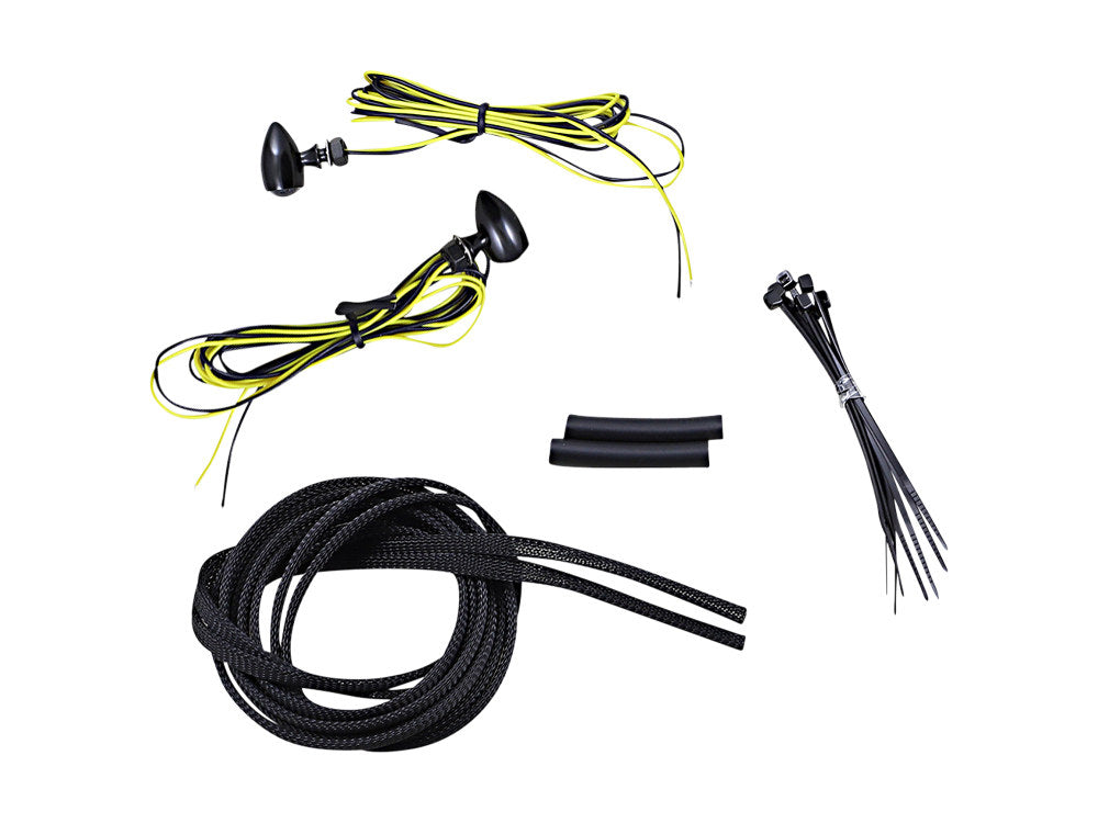 Micro Bullet Single Function Turn Signals - Amber Turn - Black.
