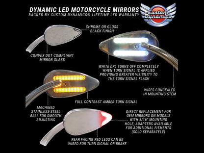 Dynamic LED Mirrors Run/Brake/Turn - Chrome.