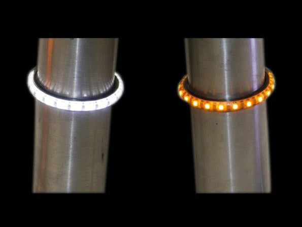 49mm Fork TruWrapz. Amber Turn, White Run with Smoke Lens.
