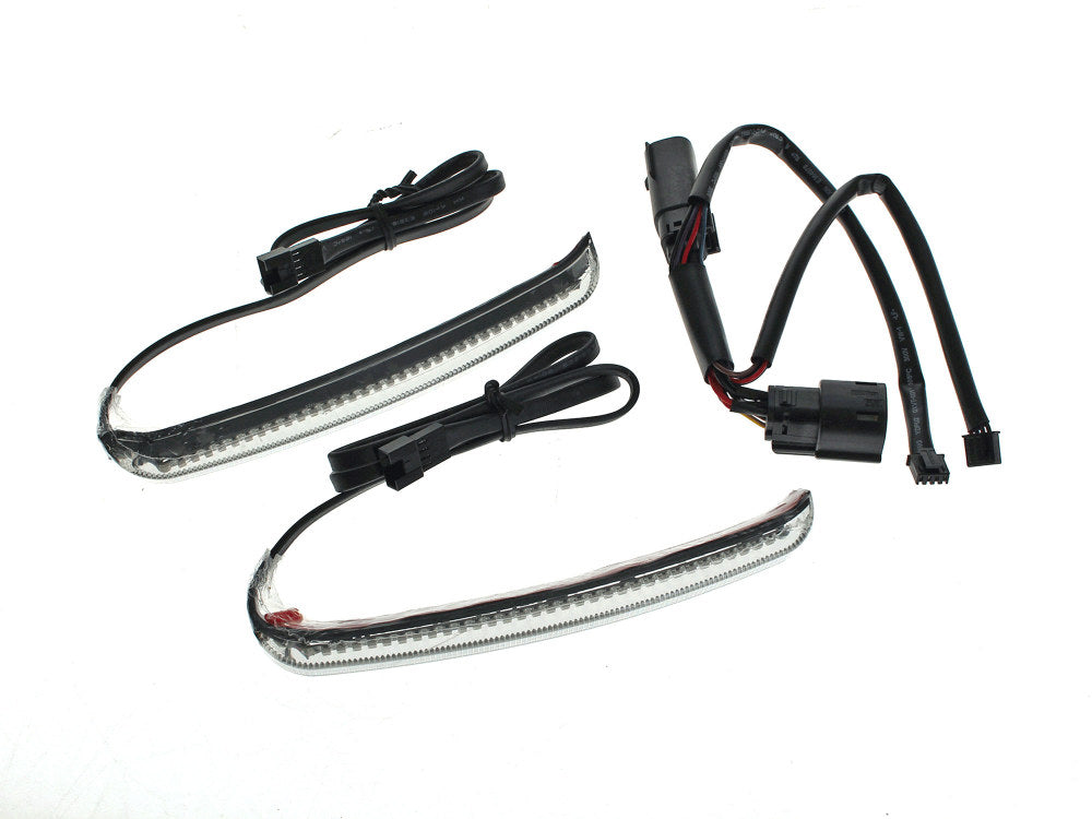 Bag Blades Saddlebag Lights. Red Run & Brake, Amber Turn with Smoke Lens. Fits Touring 2014up.