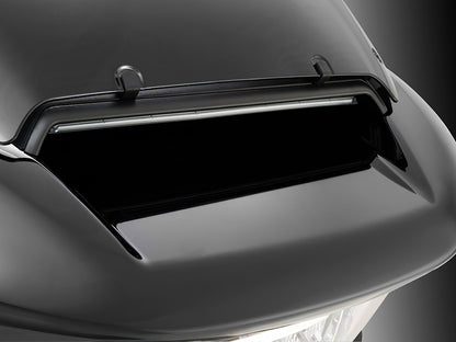 LED Fairing Vent Insert With Amber & White LED's - Gloss Black with Smoked Lens. Fits Road Glide 2024up & CVO Roadglide (inc 'STin.) 2023up.
