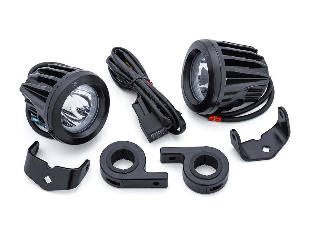 TAC-10 Light Cannons Passing Lamp Kit. Engine Guard Mounted Driving Lights - Black. Fits 1-1/4in. Engine Guard Tubing.
