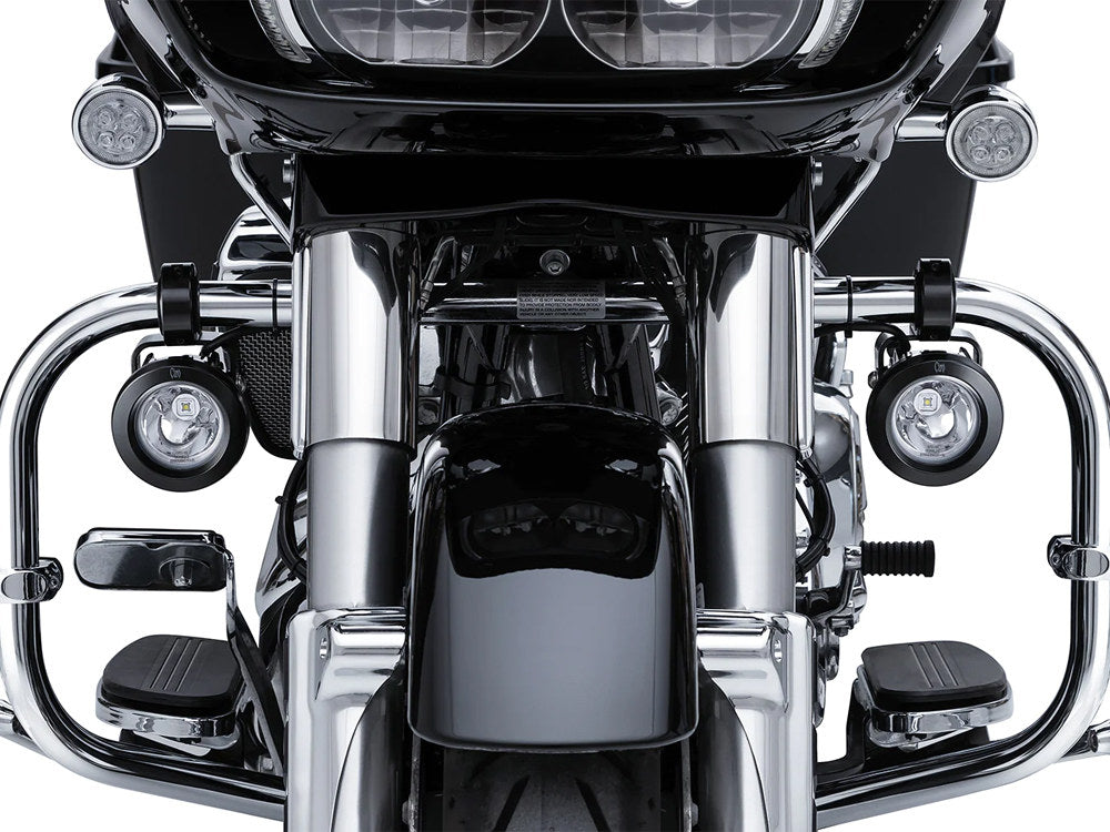 TAC-10 Light Cannons Passing Lamp Kit. Engine Guard Mounted Driving Lights - Black. Fits 1-1/4in. Engine Guard Tubing.
