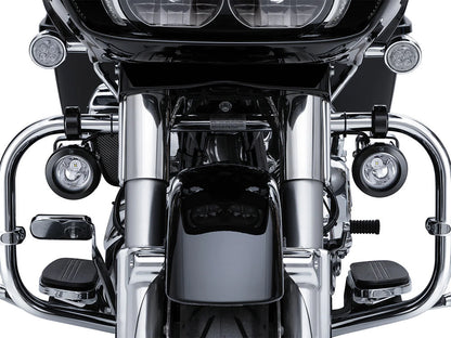 TAC-10 Light Cannons Passing Lamp Kit. Engine Guard Mounted Driving Lights - Black. Fits 1-1/4in. Engine Guard Tubing.