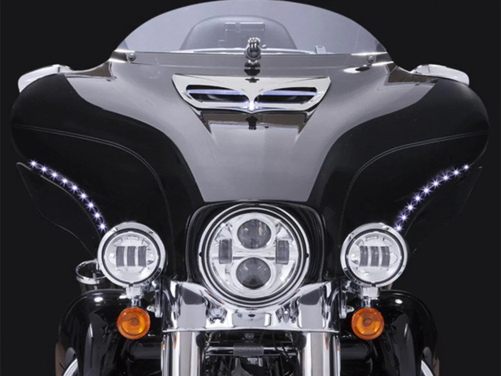 Bat Blades with Amber LED Turn Signals & White LED Running Lights. Fits Touring 2014-2023 with Batwing Fairing