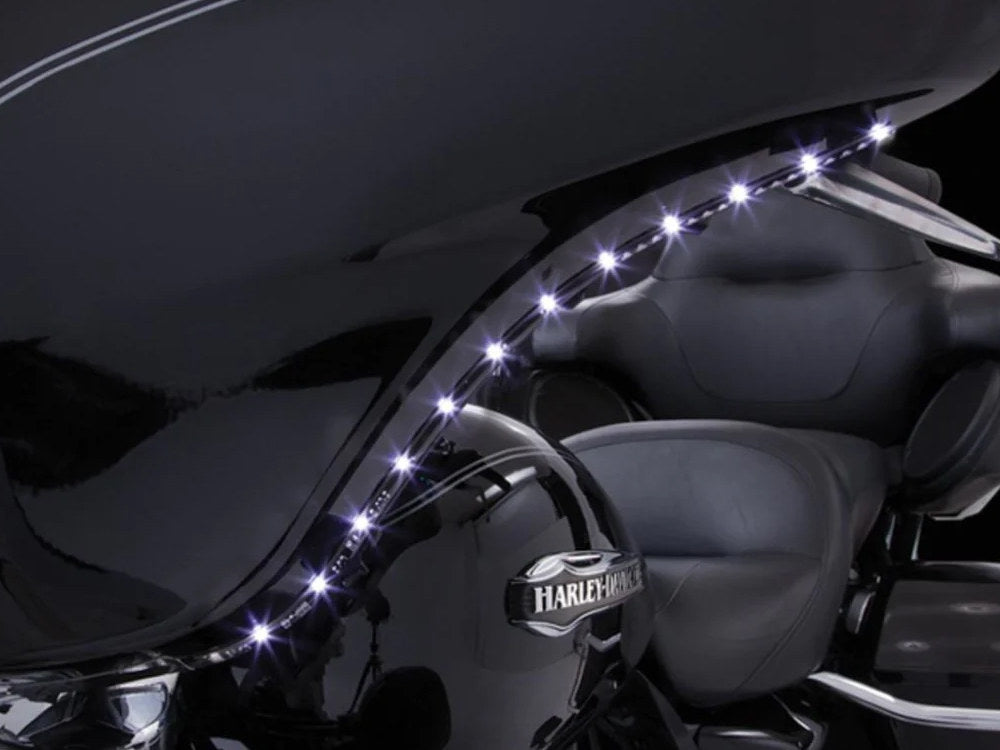 Bat Blades with Amber LED Turn Signals & White LED Running Lights. Fits Touring 2014-2023 with Batwing Fairing