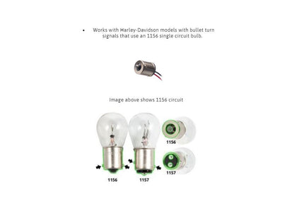 Fang LED Amber Turn Signal Inserts With Clear Lenses & Black Bezel. Fits Front and Rear on most Models With OEM Bullet Style Indicators 2002up.