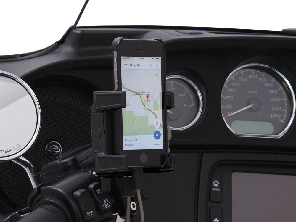 Premium Smartphone / GPS Holder with Charger - Black Perch Mount