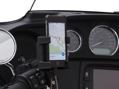 Premium Smartphone / GPS Holder with Charger - Black Perch Mount