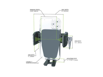 Cybercharger Wireless Smartphone Holder - Black Perch Mount