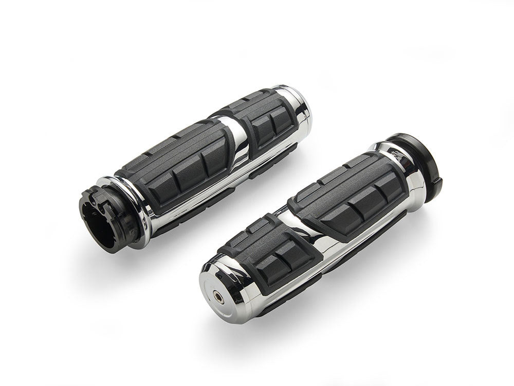 Chicane Handgrips - Chrome. Fits H-D with Throttle Cable