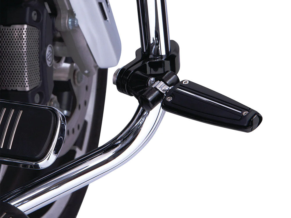 Footpeg Mounts with 1-1/4in. Hingeless Clamps - Black