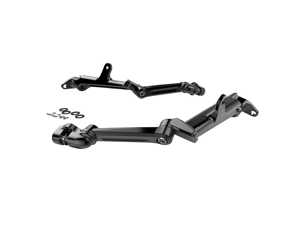 Extended Length Frame Mounted, Adjustable Cruise Arm Highway Peg - Black. Fits Touring 2009up