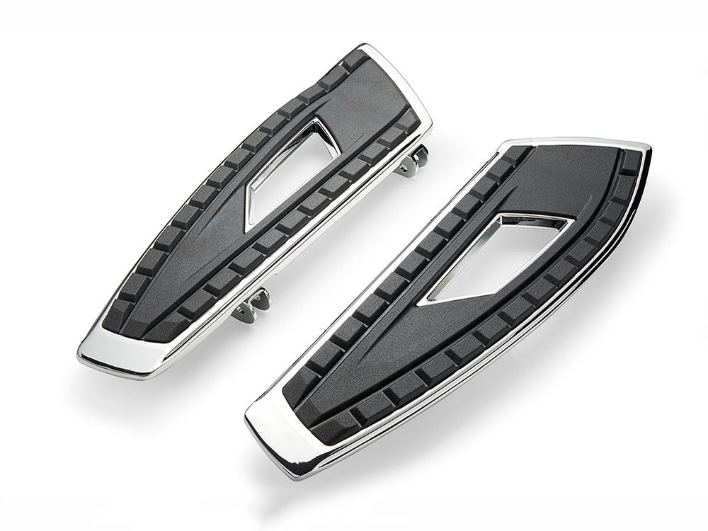 Front Chicane Floorboards - Chrome. Fits Touring 1980up, FL Softail 1986-2017 & Dyna Switchback 2012-2016