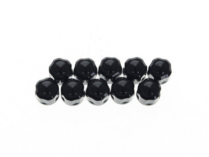 Diamond Cut Bolt Covers - Black. Fits Socket Head Bolt with 1/4in. Thread. Pack of 10