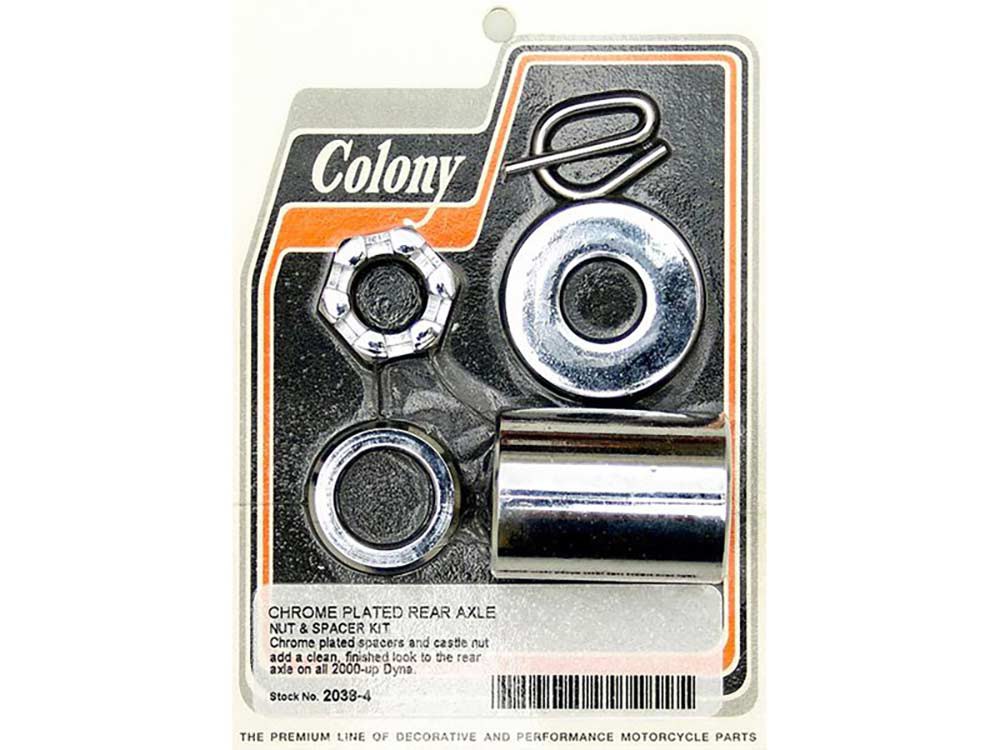 Rear Axle Spacer Kit - Chrome. Fits Dyna 2000-2005