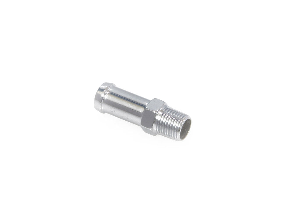 Oil Line Fitting with 1/8in. NPT Thread - Chrome. Fitting for 3/8in. Hose.