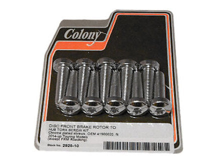 Front Disc Rotor Bolts - Pack of 10. Fits Touring 2014up with Traditional Hub Mount Discs.