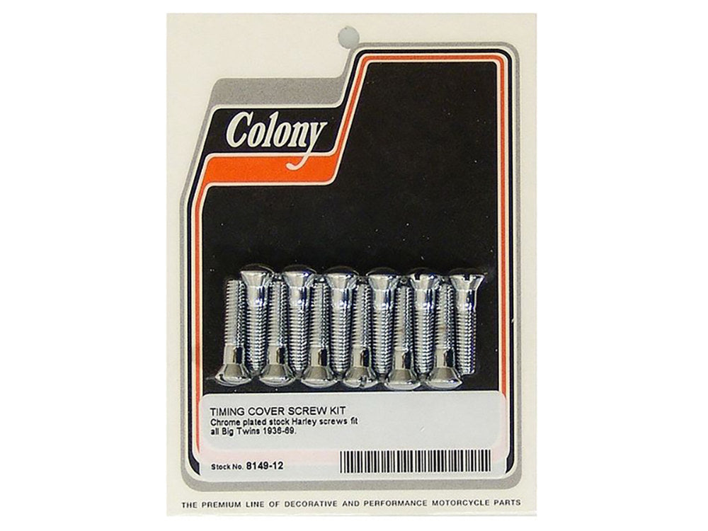 Slotted Cam Cover Bolts - Chrome. Fits Big Twin 1936-1969.