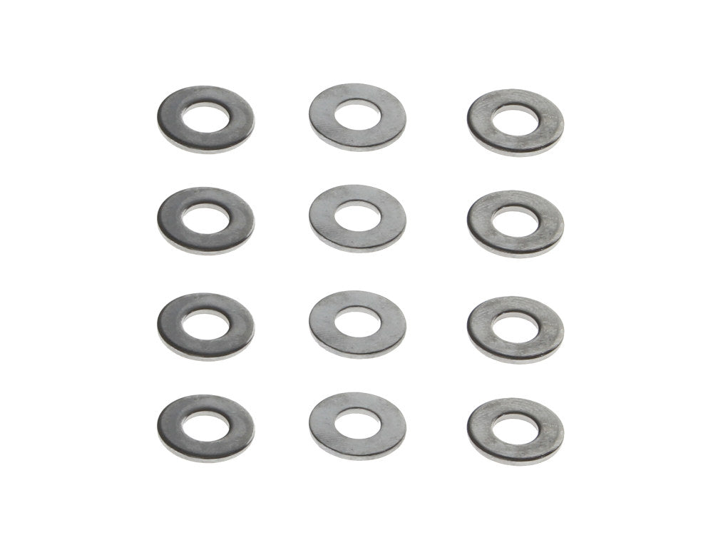 1/4in. Flat Washers - Chrome. Pack 12.