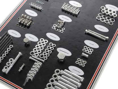 Complete Stock Hardware Kit - CAD Plated. Fits Big Twin 1958-1965 with Panhead Engine