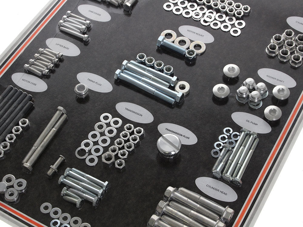 Complete Stock Hardware Kit - CAD Plated. Fits Big Twin 1979-1980 with Shovelhead Engine
