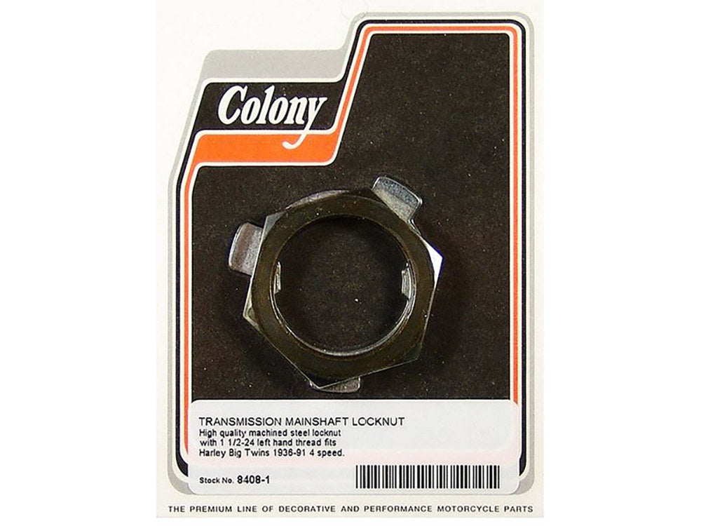 Transmission Mainshaft Lock Nut. Fits Big Twin 1936-1991.