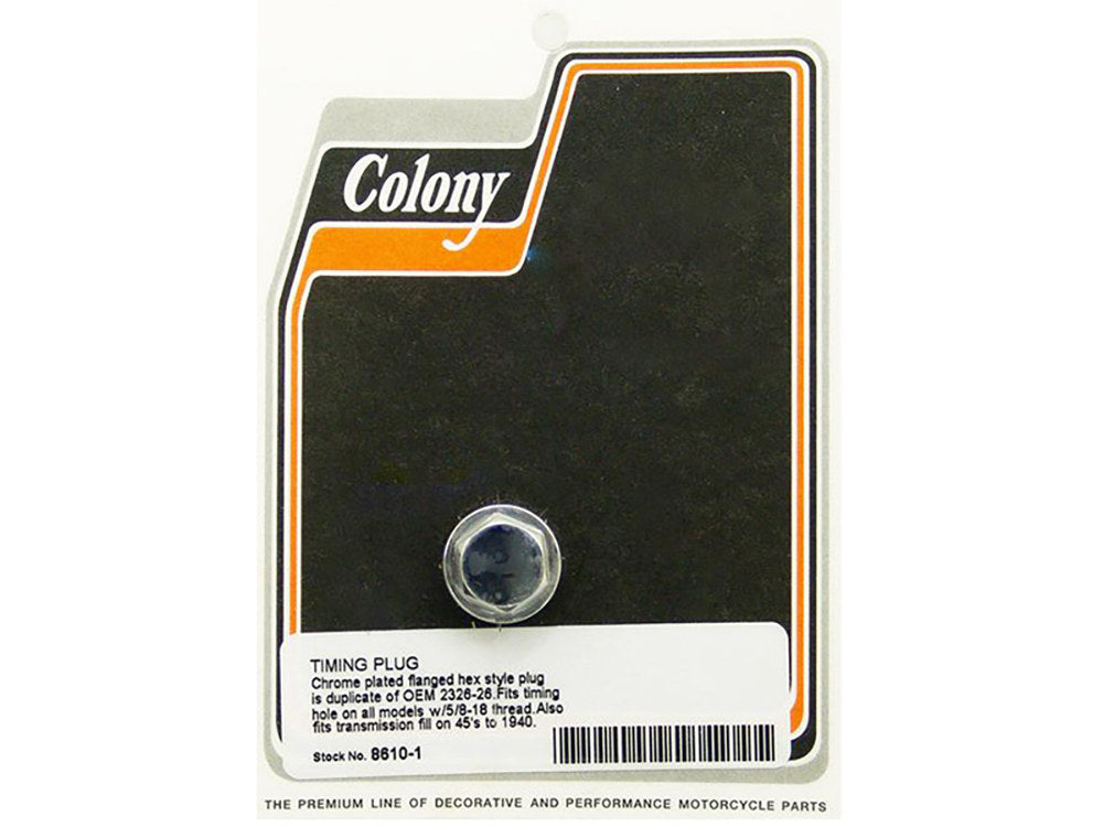Timing / Oil Tank Plug - Chrome.