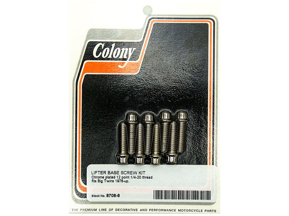 12 Point Tappet Cover Bolts - Chrome. Fits Big Twin 1976-1999