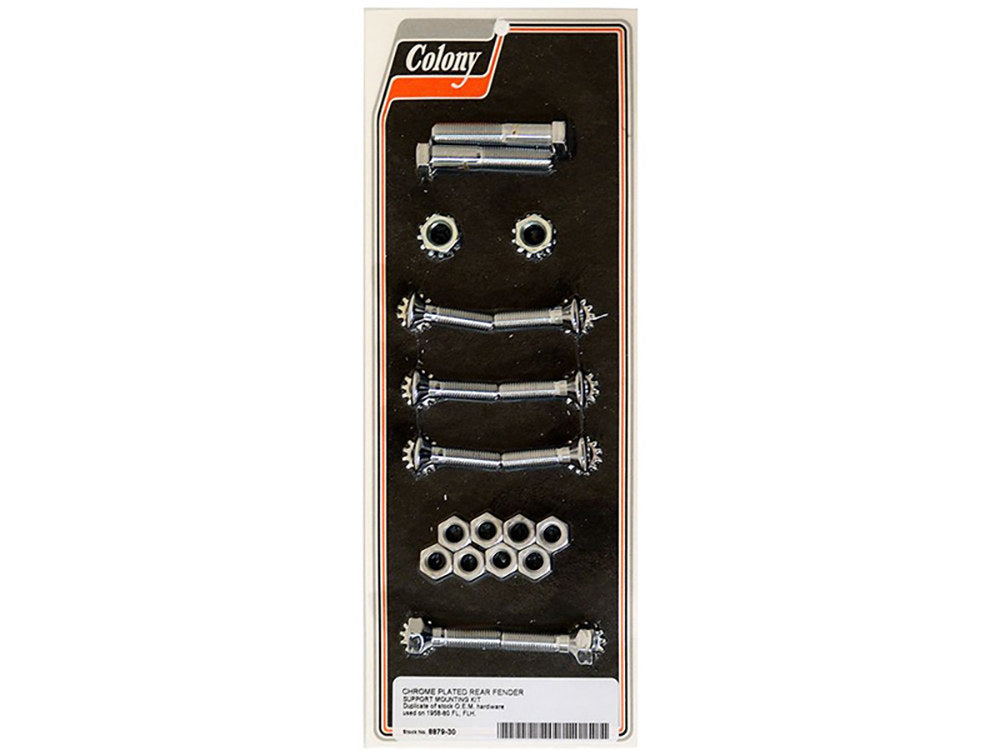 Fender Strut Mount Kit - Chrome. Fits FL & Touring 1958-1980.