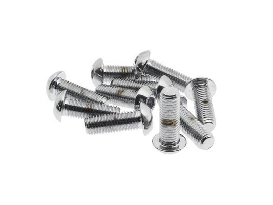 1/4-28 x 3/4in. UNF Button Head Allen Bolts - Chrome. Pack 10.