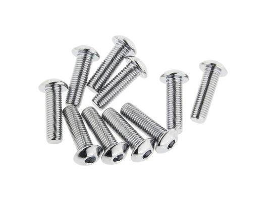 5/16-24 x 1in. UNF Button Head Allen Bolts - Chrome. Pack 10.