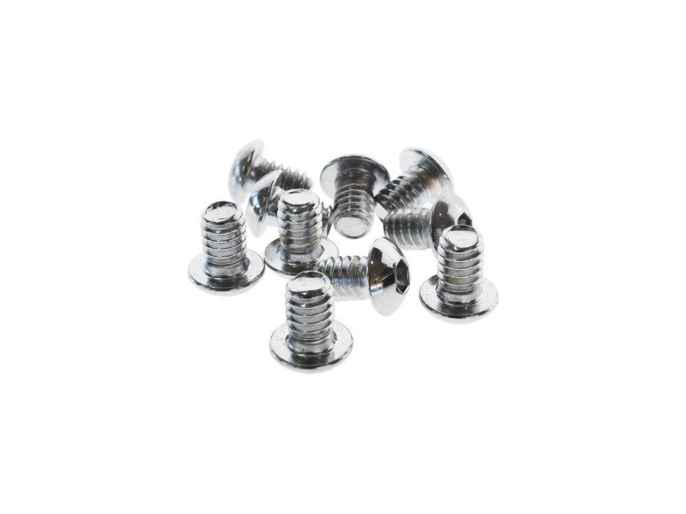 1/4-20 x 3/8in. UNC Button Head Allen Bolts - Chrome. Pack 10.