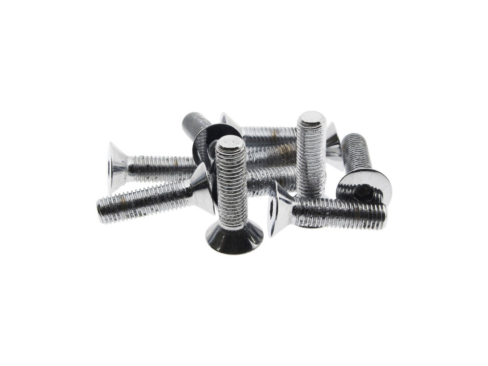 1/4-28 x 1in. UNF Flat Head Allen Bolts - Chrome. Pack 10.