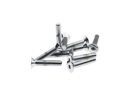 1/4-28 x 1-1/4in. UNF Flat Head Allen Bolts - Chrome. Pack 10.