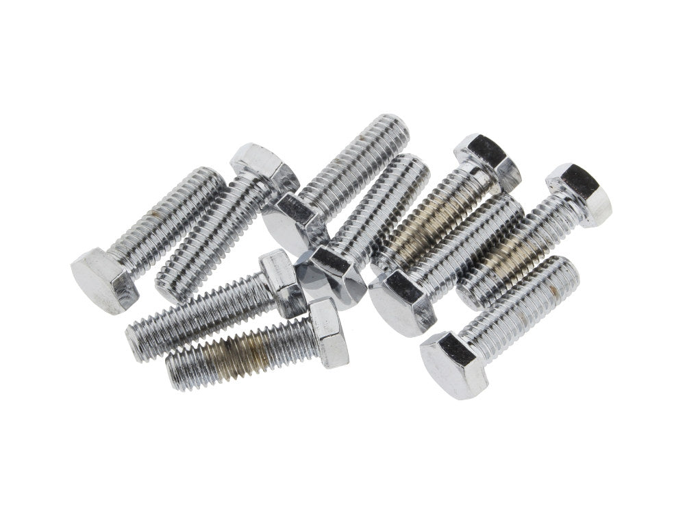 3/8-16 x 1-1/4in. UNC Hex Head Bolts - Chrome. Pack 10.