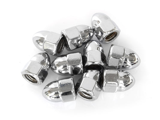 5/16-18 UNC Acorn OEM Style Nuts - Chrome. Pack 10.