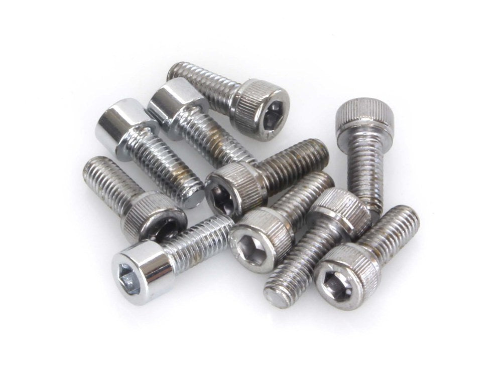 10-32 x 1/2in. UNF Polished Socket Head Allen Bolts - Chrome. Pack 10.