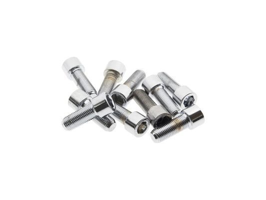 3/8-24 x 1in. UNF Polished Socket Head Allen Bolts - Chrome. Pack 10.