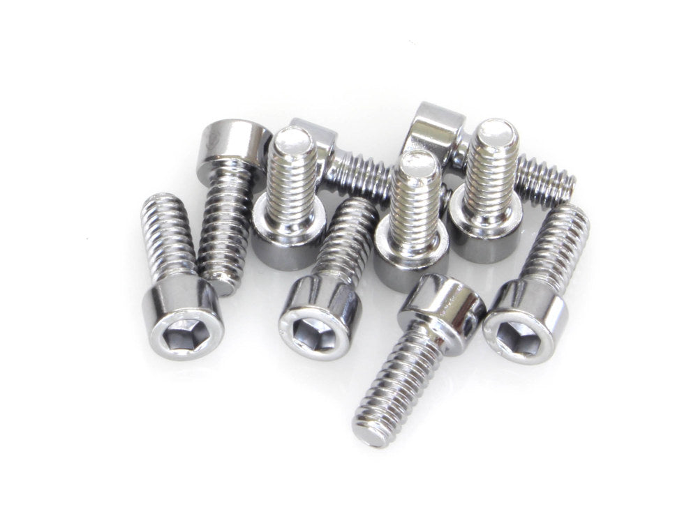 10-24 x 1/2in. UNC Polished Socket Head Allen Bolts - Chrome. Pack 10.