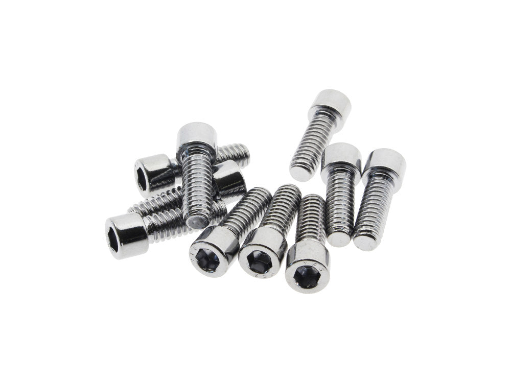 1/4-20 x 3/4in. UNC Polished Socket Head Allen Bolts - Chrome. Pack 10.