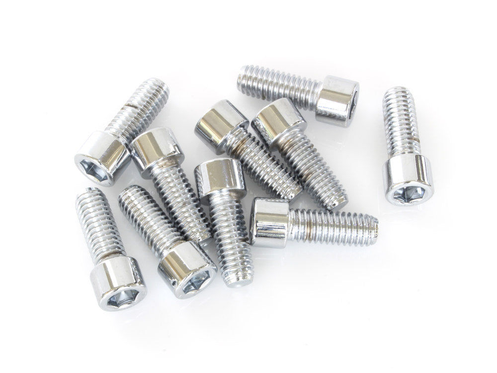 3/8-16 x 1in. UNC Polished Socket Head Allen Bolts - Chrome. Pack 10.
