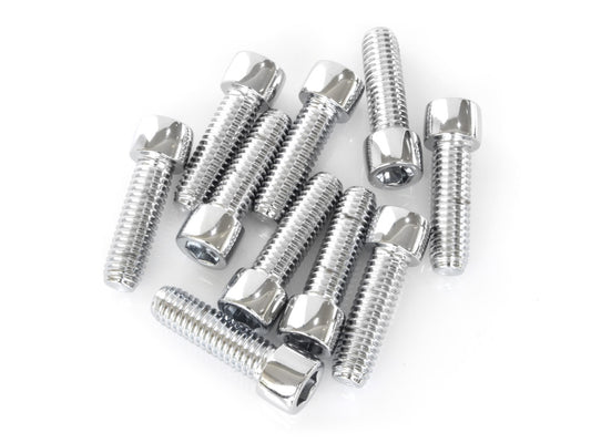 3/8-16 x 1-1/4in. UNC Polished Socket Head Allen Bolts - Chrome. Pack 10.